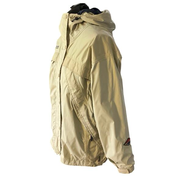 Vintage Columbia Omni Tech Khaki Zip Front Jacket Waterproof Breathable Size L - Picture 2 of 14